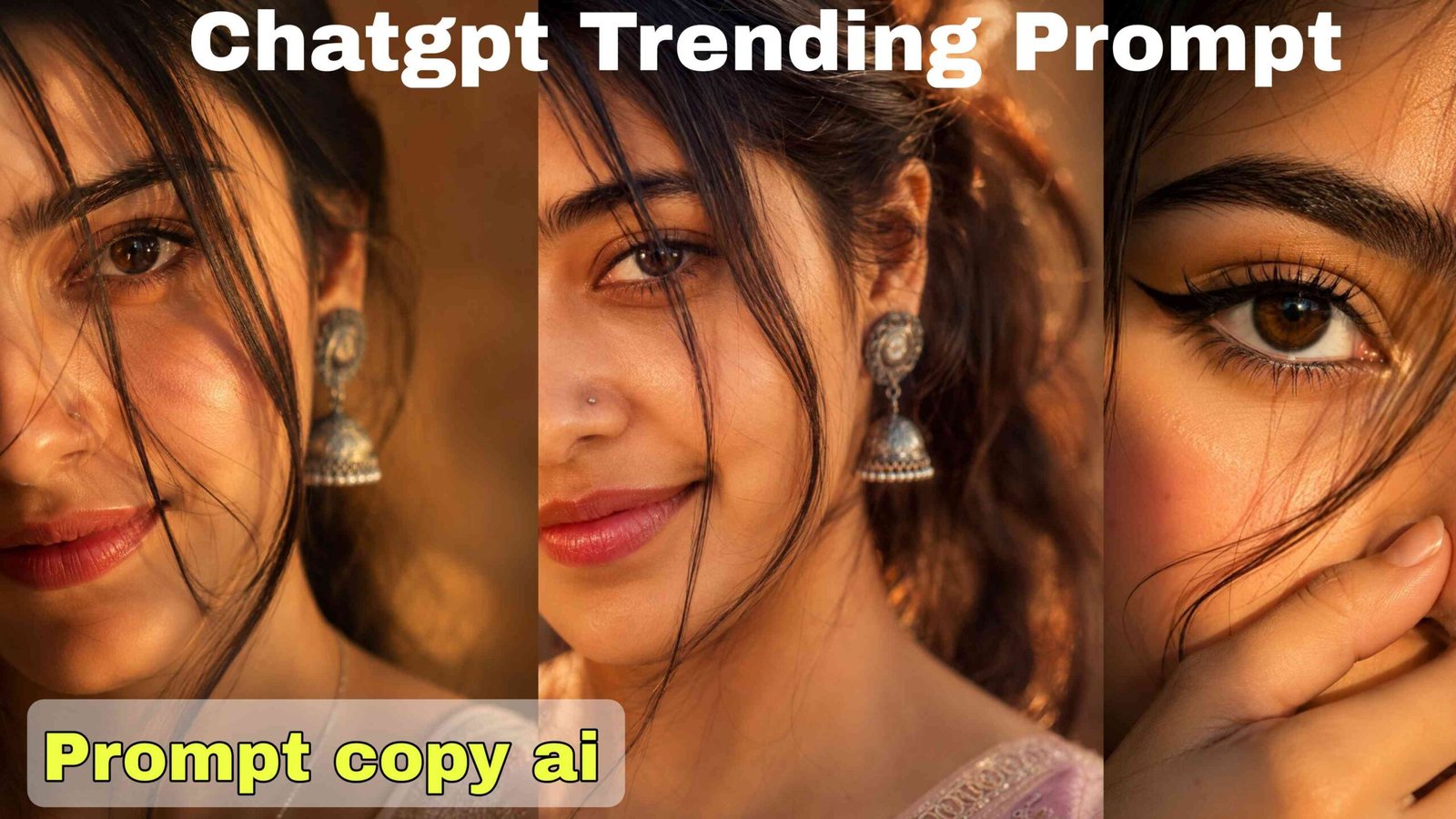 Golden Hour Close-Up Girl AI Photo Editing Prompt with warm sunlight and cinematic beauty portrait.
